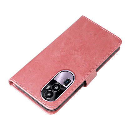 For Oppo Reno10 Pro+ 5G Calf Texture Phone Case Zipper Pocket Wallet Foldable Stand Cover