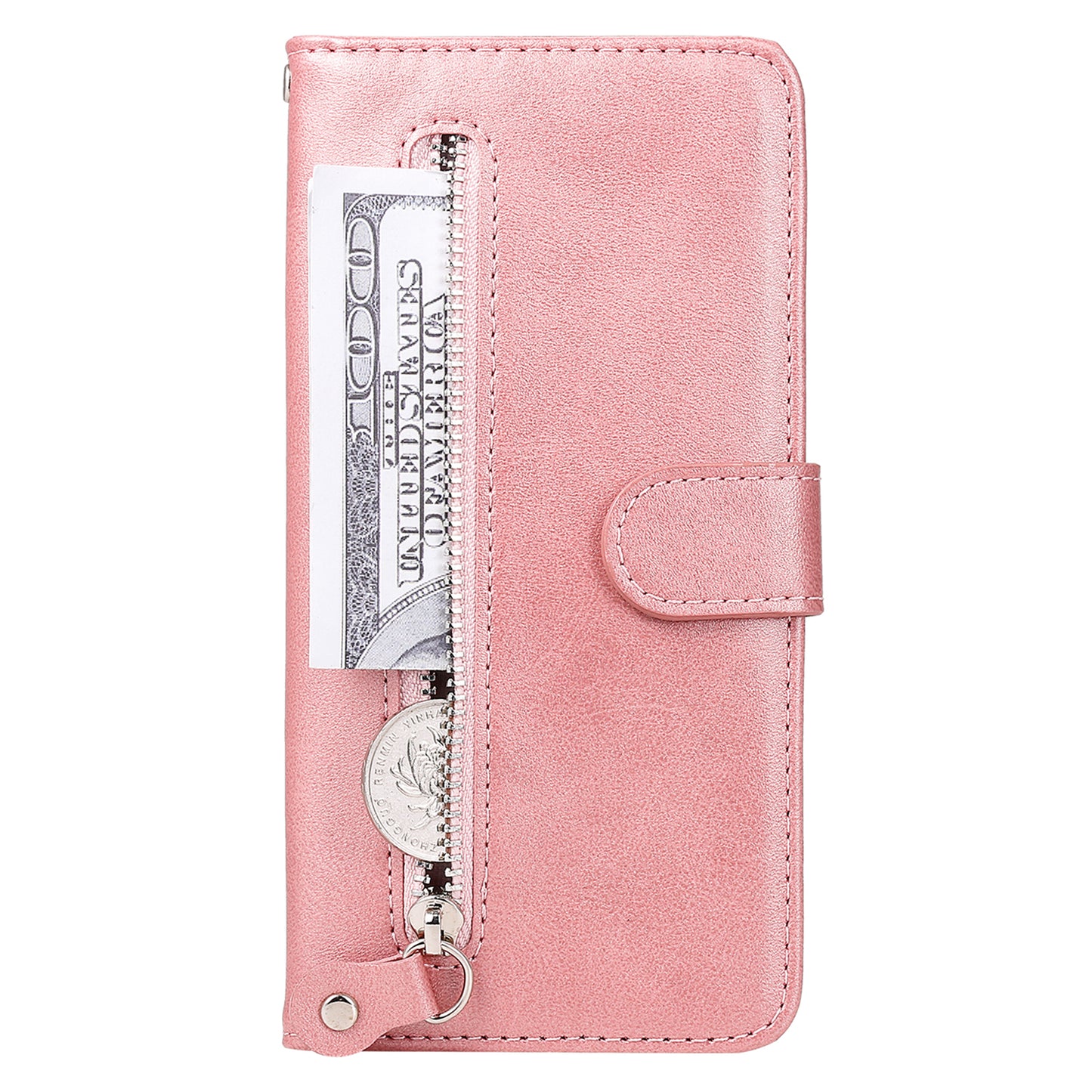 For Oppo Reno10 Pro+ 5G Calf Texture Phone Case Zipper Pocket Wallet Foldable Stand Cover