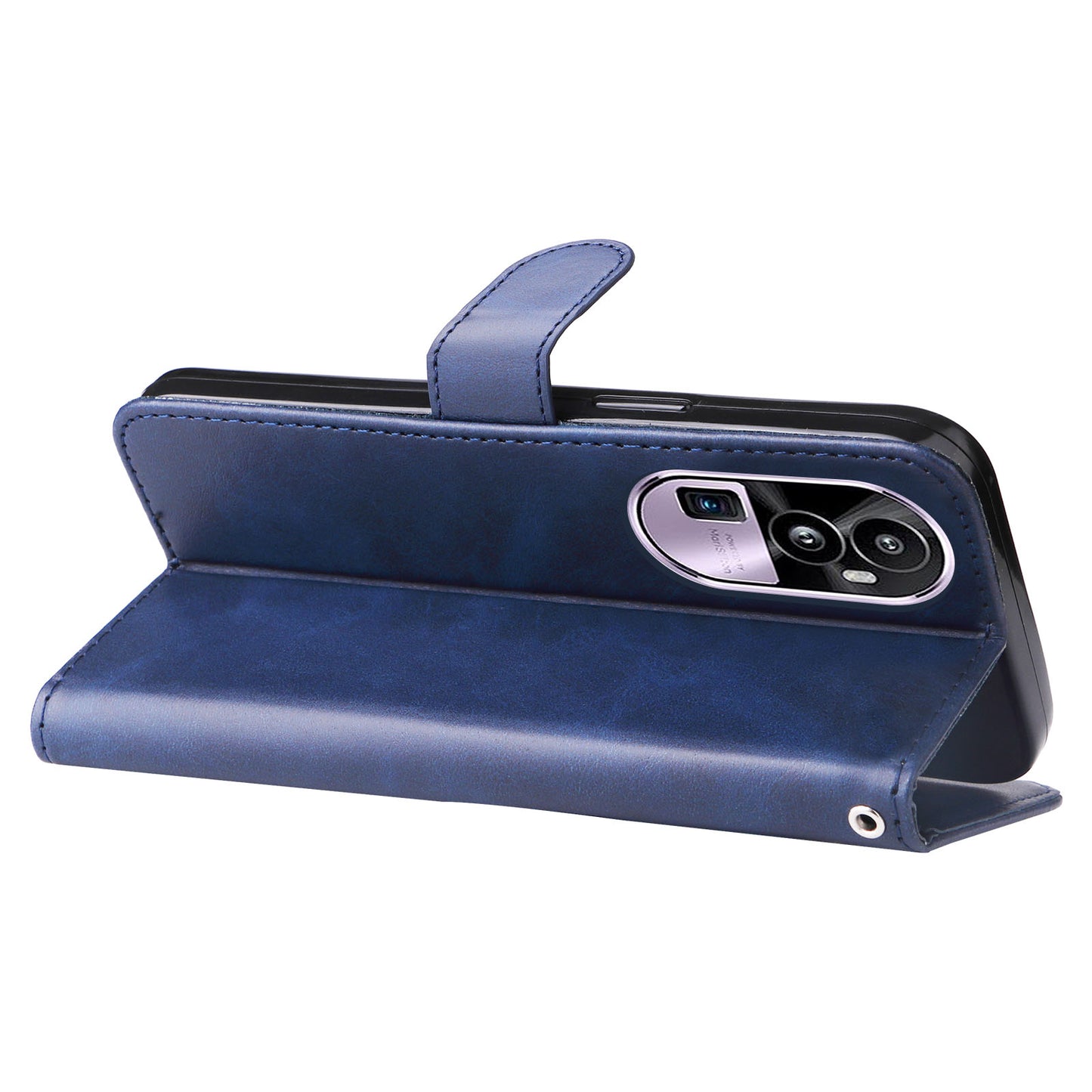 For Oppo Reno10 Pro+ 5G Calf Texture Phone Case Zipper Pocket Wallet Foldable Stand Cover