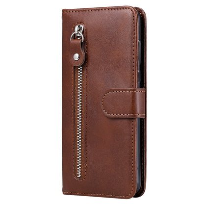 For Oppo Reno10 Pro+ 5G Calf Texture Phone Case Zipper Pocket Wallet Foldable Stand Cover