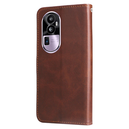 For Oppo Reno10 Pro+ 5G Calf Texture Phone Case Zipper Pocket Wallet Foldable Stand Cover