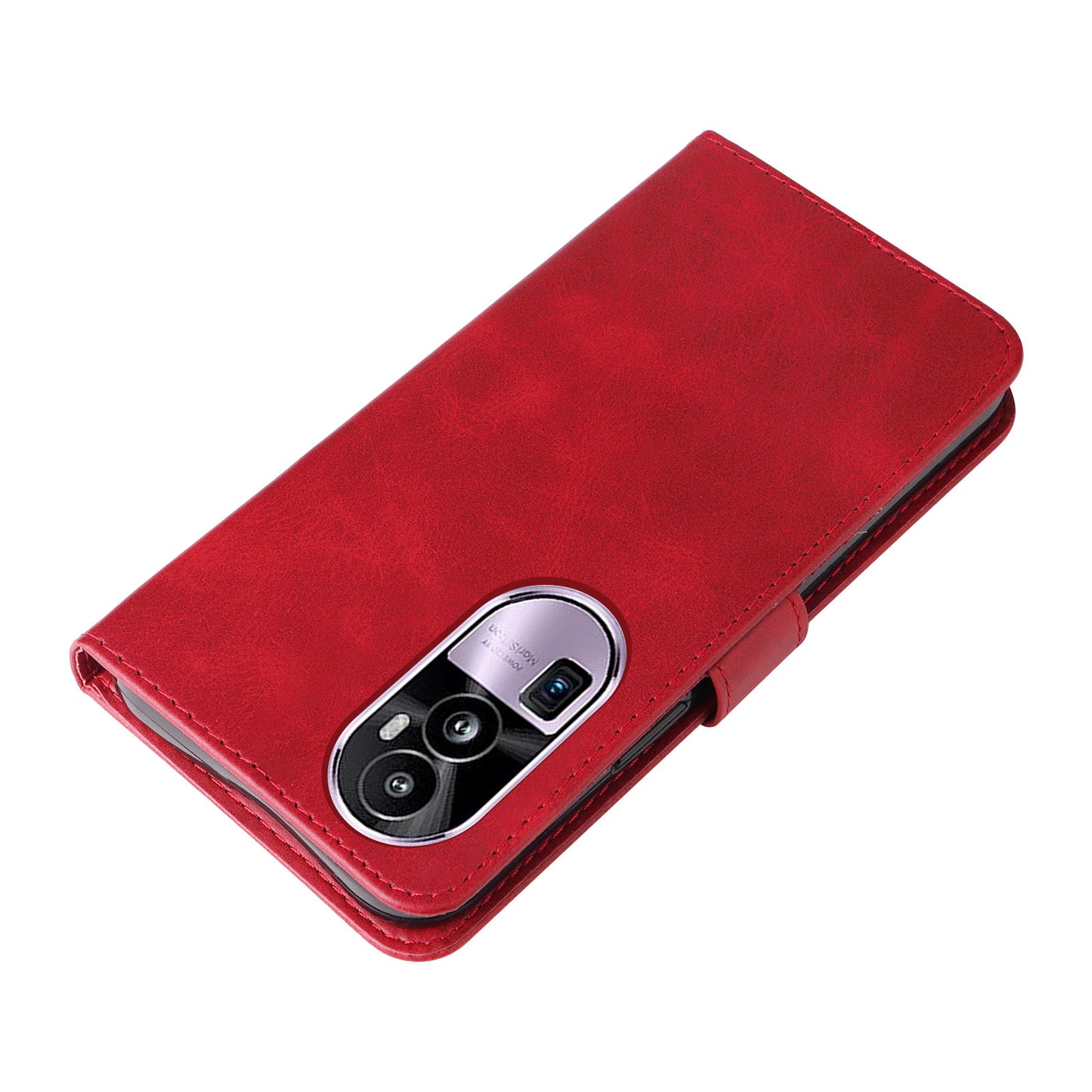 For Oppo Reno10 Pro+ 5G Calf Texture Phone Case Zipper Pocket Wallet Foldable Stand Cover