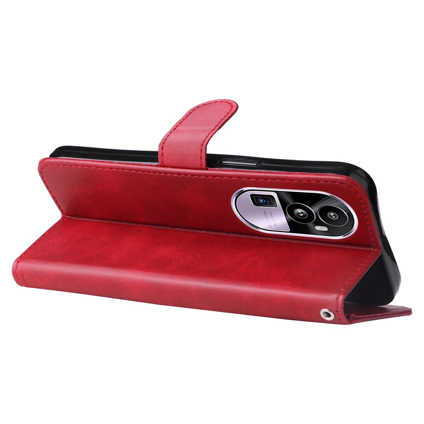 For Oppo Reno10 Pro+ 5G Calf Texture Phone Case Zipper Pocket Wallet Foldable Stand Cover