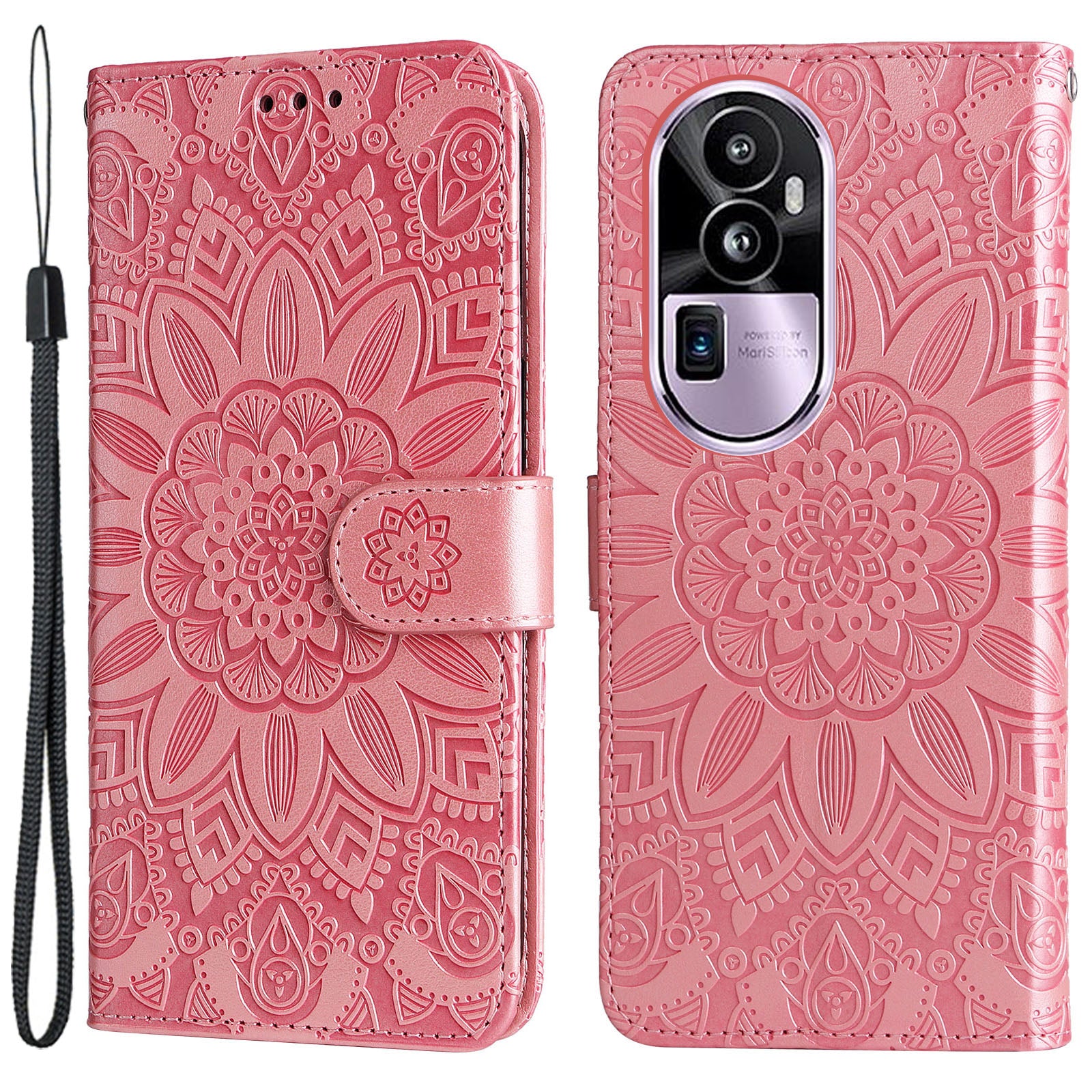 For Oppo Reno10 Pro+ 5G Book Style Protective Cover Sunflower Imprinted Stand Leather Wallet Case