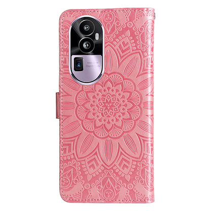 For Oppo Reno10 Pro+ 5G Book Style Protective Cover Sunflower Imprinted Stand Leather Wallet Case