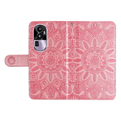 For Oppo Reno10 Pro+ 5G Book Style Protective Cover Sunflower Imprinted Stand Leather Wallet Case