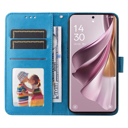 For Oppo Reno10 Pro+ 5G Book Style Protective Cover Sunflower Imprinted Stand Leather Wallet Case