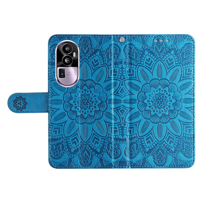 For Oppo Reno10 Pro+ 5G Book Style Protective Cover Sunflower Imprinted Stand Leather Wallet Case