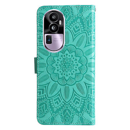 For Oppo Reno10 Pro+ 5G Book Style Protective Cover Sunflower Imprinted Stand Leather Wallet Case
