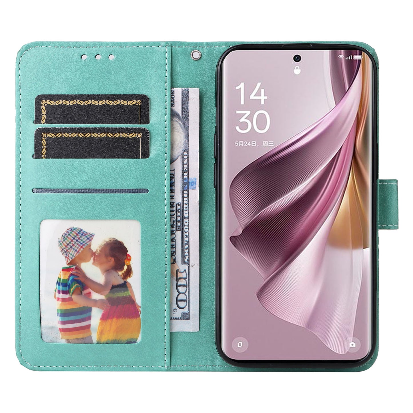 For Oppo Reno10 Pro+ 5G Book Style Protective Cover Sunflower Imprinted Stand Leather Wallet Case