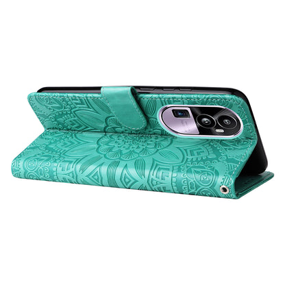 For Oppo Reno10 Pro+ 5G Book Style Protective Cover Sunflower Imprinted Stand Leather Wallet Case