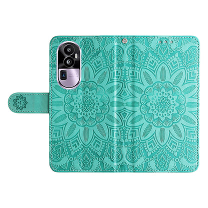 For Oppo Reno10 Pro+ 5G Book Style Protective Cover Sunflower Imprinted Stand Leather Wallet Case