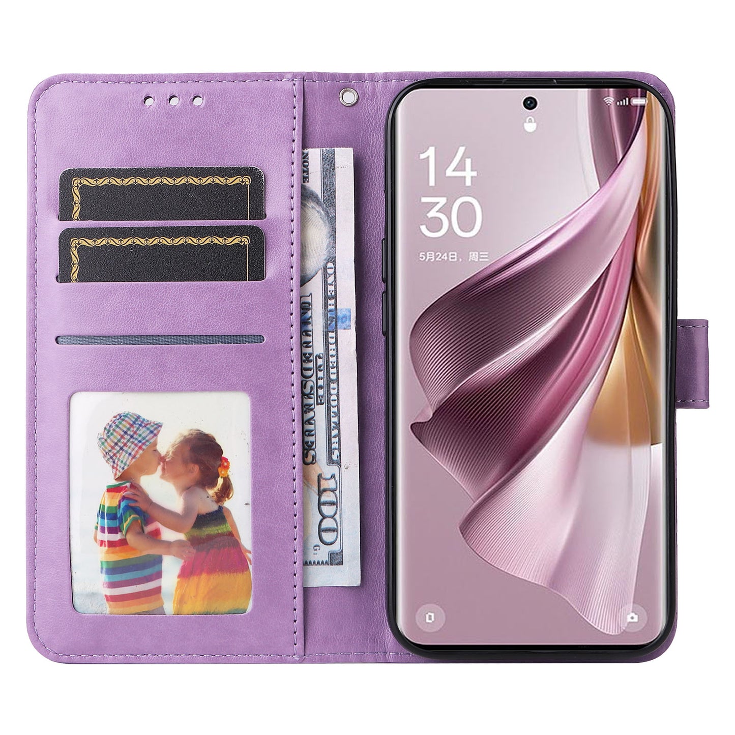 For Oppo Reno10 Pro+ 5G Book Style Protective Cover Sunflower Imprinted Stand Leather Wallet Case