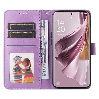 For Oppo Reno10 Pro+ 5G Book Style Protective Cover Sunflower Imprinted Stand Leather Wallet Case
