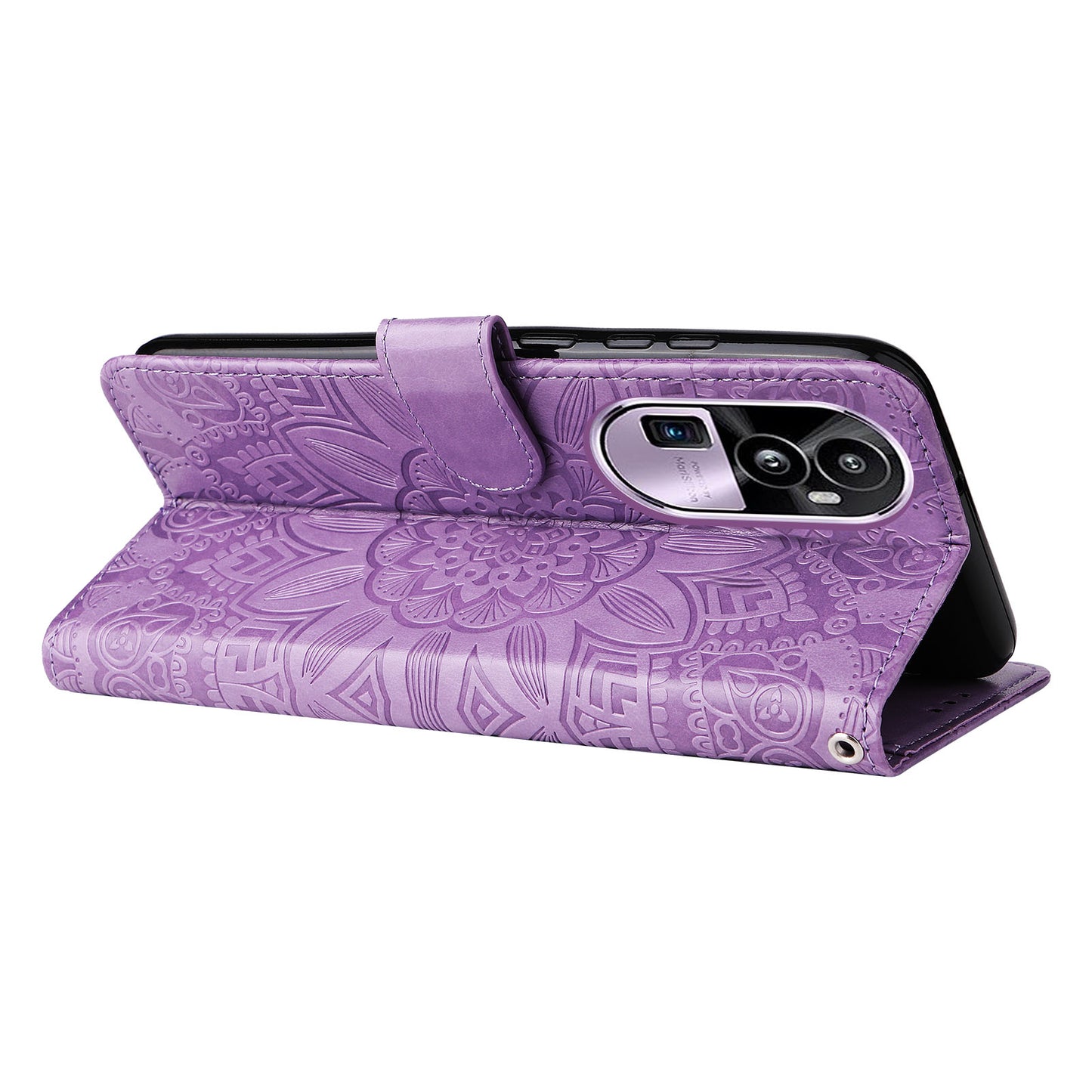 For Oppo Reno10 Pro+ 5G Book Style Protective Cover Sunflower Imprinted Stand Leather Wallet Case