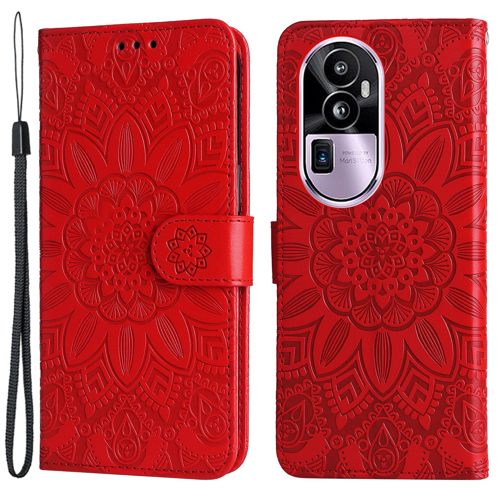 For Oppo Reno10 Pro+ 5G Book Style Protective Cover Sunflower Imprinted Stand Leather Wallet Case