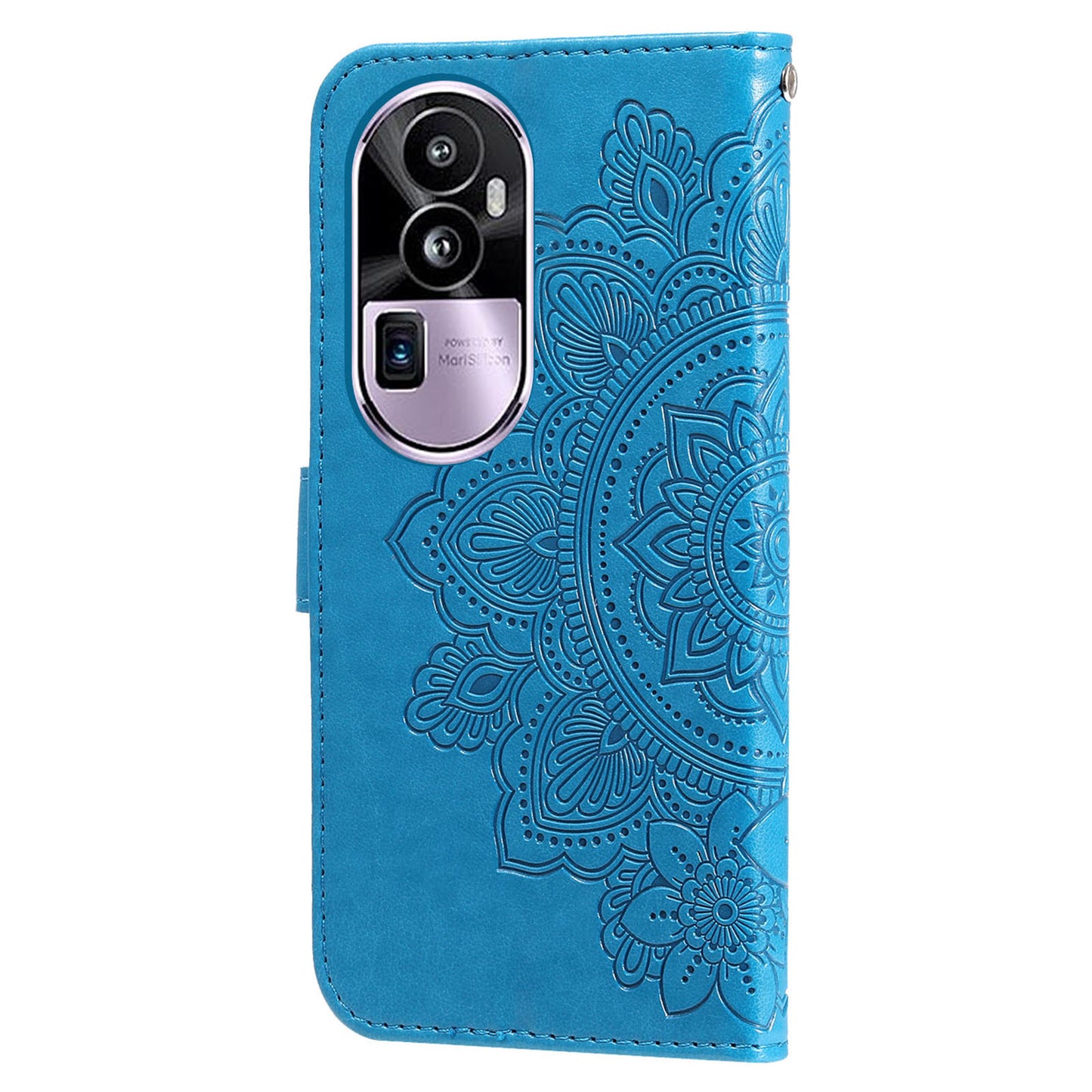 For Oppo Reno10 Pro+ 5G Imprinted Flower Cover Phone Case Foldable Stand Wallet PU Leather Shell