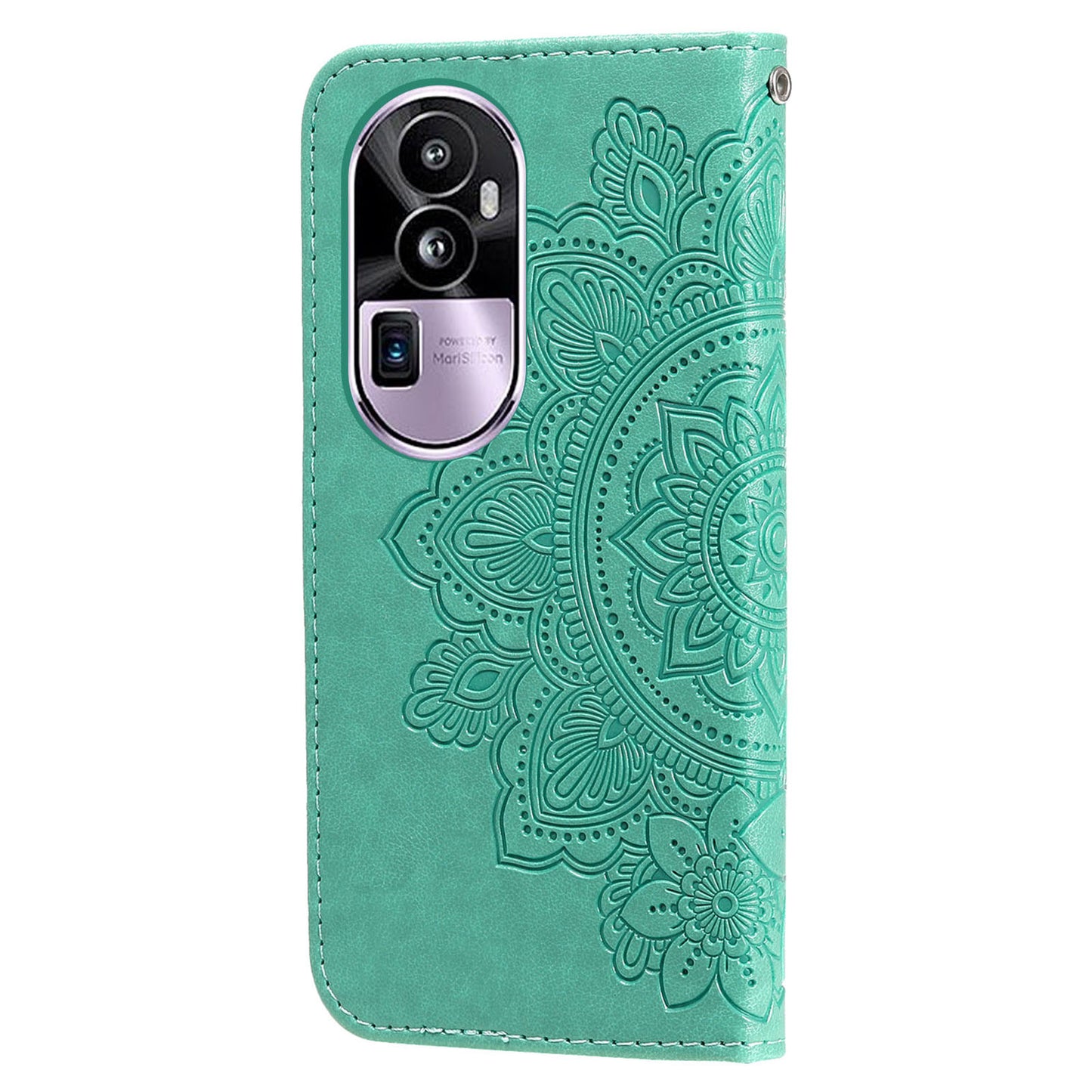 For Oppo Reno10 Pro+ 5G Imprinted Flower Cover Phone Case Foldable Stand Wallet PU Leather Shell