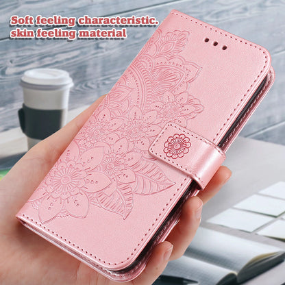 For Oppo Reno10 Pro+ 5G Imprinted Flower Cover Phone Case Foldable Stand Wallet PU Leather Shell