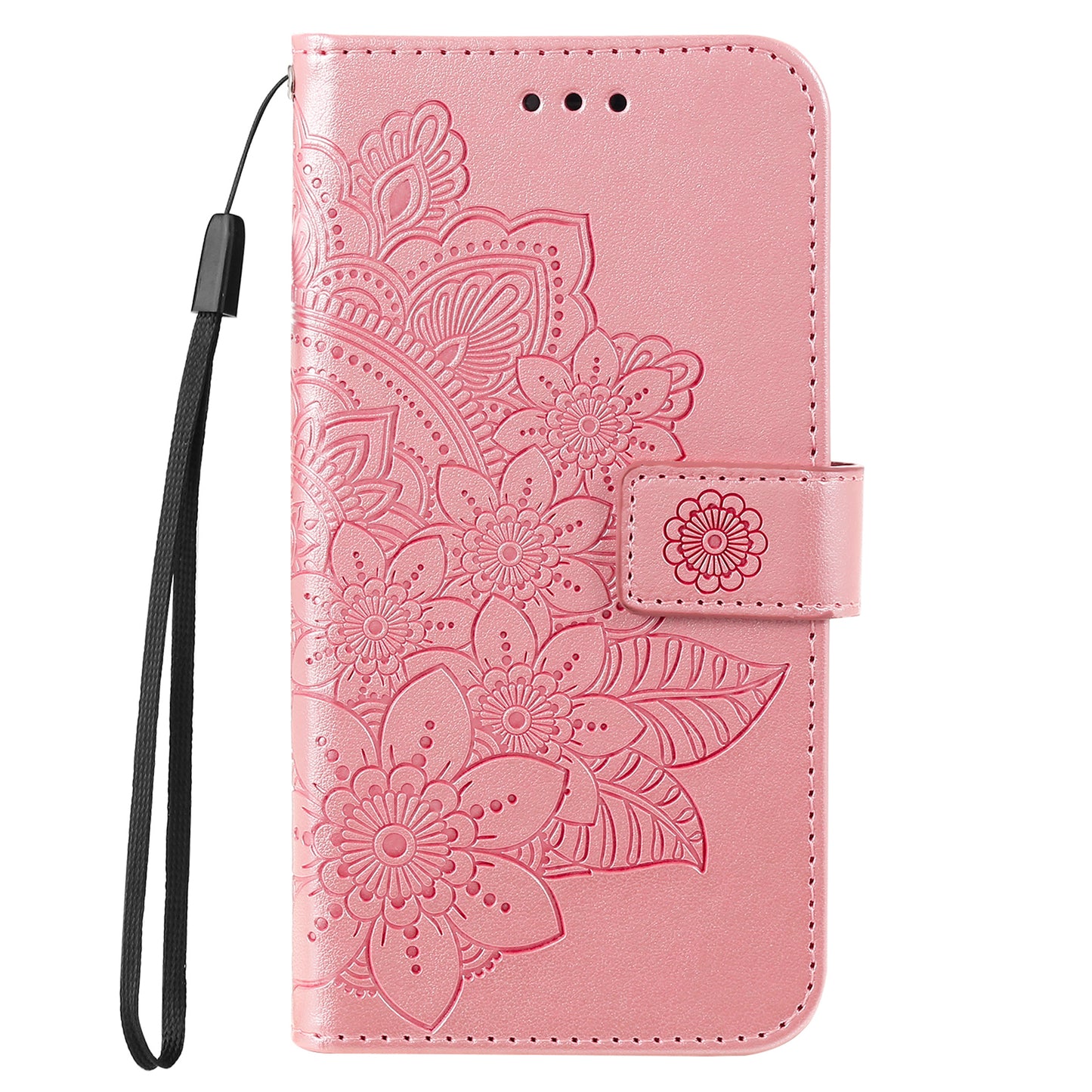 For Oppo Reno10 Pro+ 5G Imprinted Flower Cover Phone Case Foldable Stand Wallet PU Leather Shell