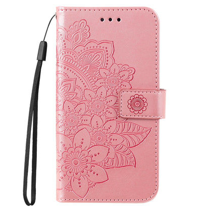 For Oppo Reno10 Pro+ 5G Imprinted Flower Cover Phone Case Foldable Stand Wallet PU Leather Shell