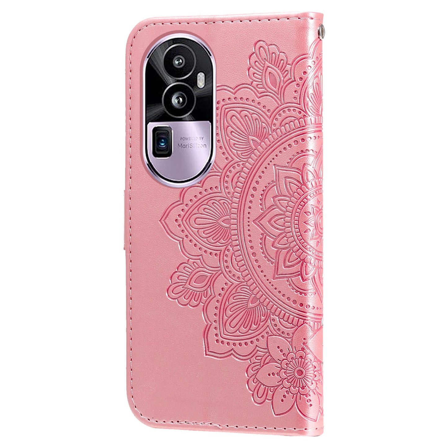 For Oppo Reno10 Pro+ 5G Imprinted Flower Cover Phone Case Foldable Stand Wallet PU Leather Shell