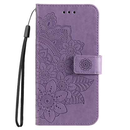 For Oppo Reno10 Pro+ 5G Imprinted Flower Cover Phone Case Foldable Stand Wallet PU Leather Shell