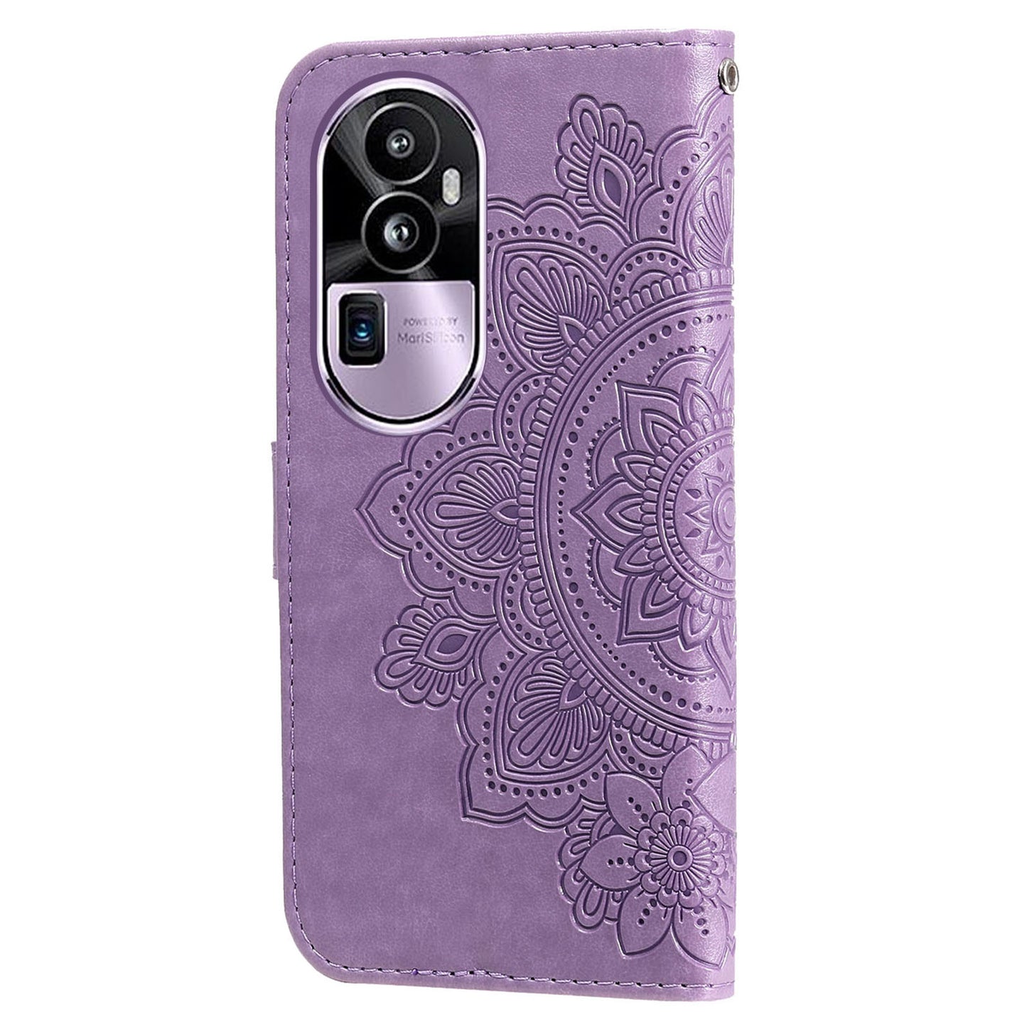 For Oppo Reno10 Pro+ 5G Imprinted Flower Cover Phone Case Foldable Stand Wallet PU Leather Shell