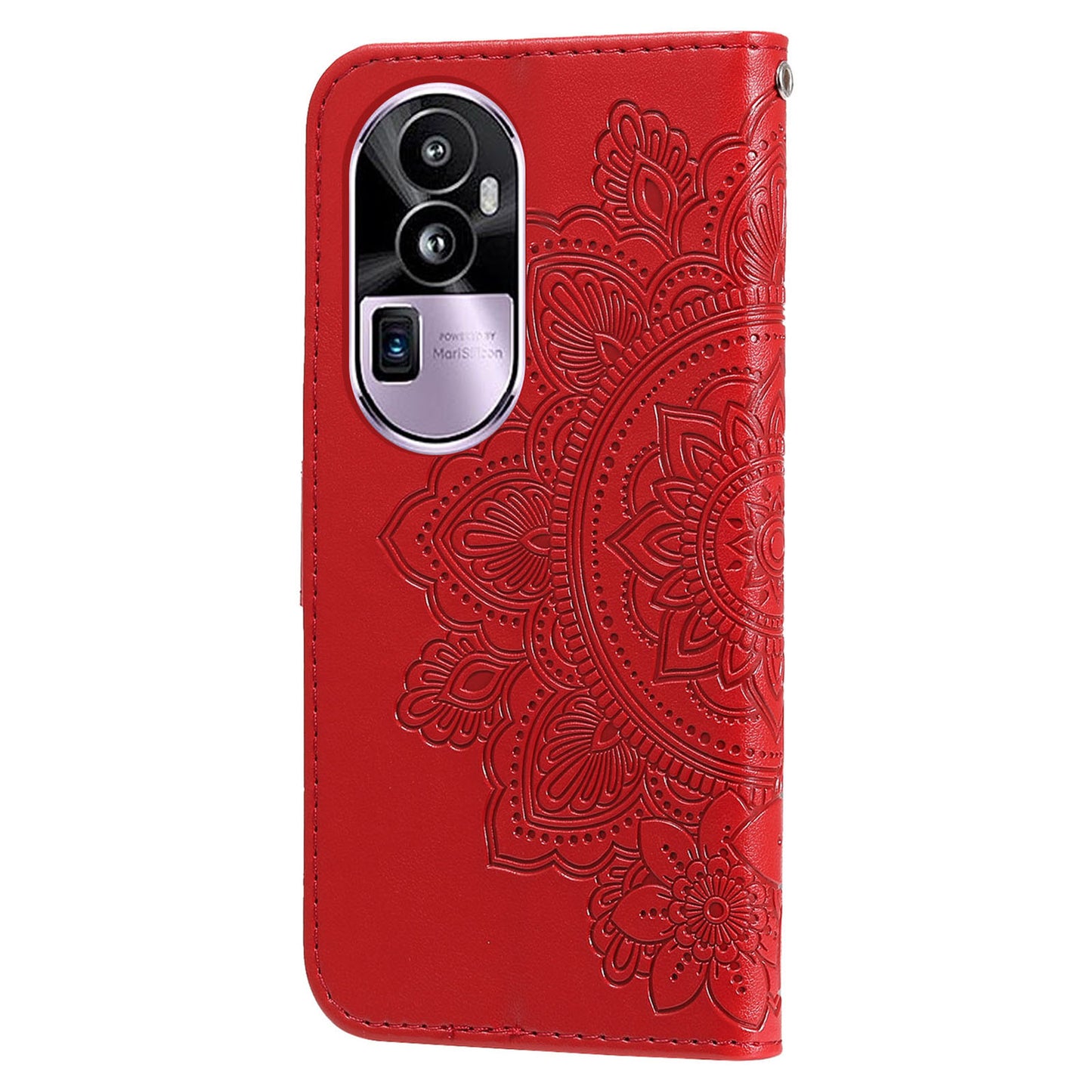For Oppo Reno10 Pro+ 5G Imprinted Flower Cover Phone Case Foldable Stand Wallet PU Leather Shell