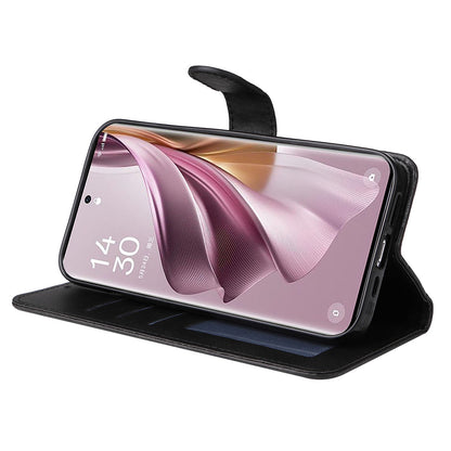 For Oppo Reno10 Pro+ 5G Flip Cover Wallet Stand Calf Texture PU Leather Phone Case with Strap