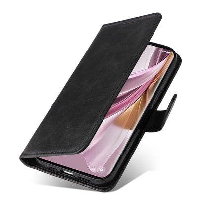 For Oppo Reno10 Pro+ 5G Flip Cover Wallet Stand Calf Texture PU Leather Phone Case with Strap
