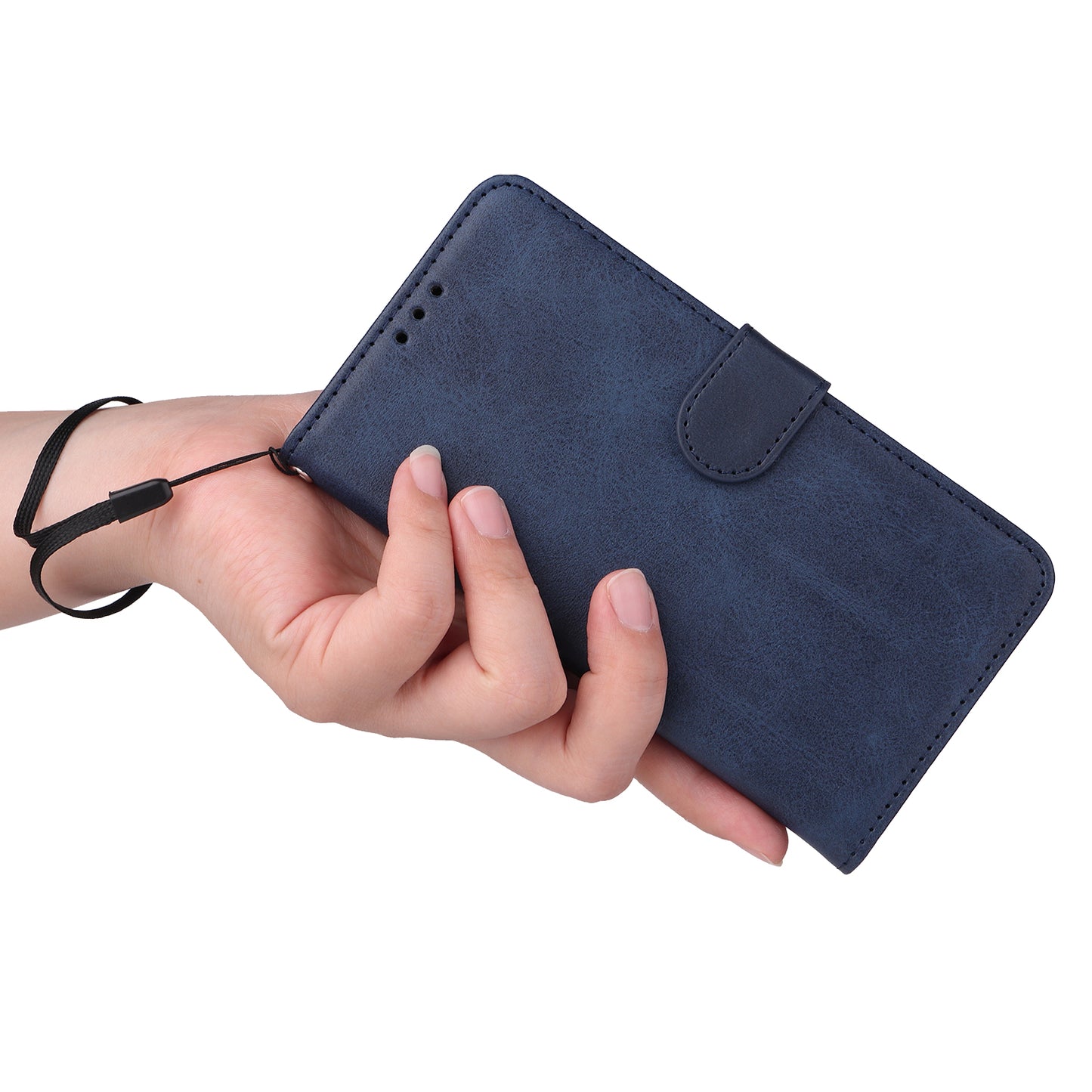 For Oppo Reno10 Pro+ 5G Flip Cover Wallet Stand Calf Texture PU Leather Phone Case with Strap