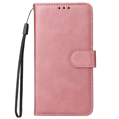 For Oppo Reno10 Pro+ 5G Flip Cover Wallet Stand Calf Texture PU Leather Phone Case with Strap