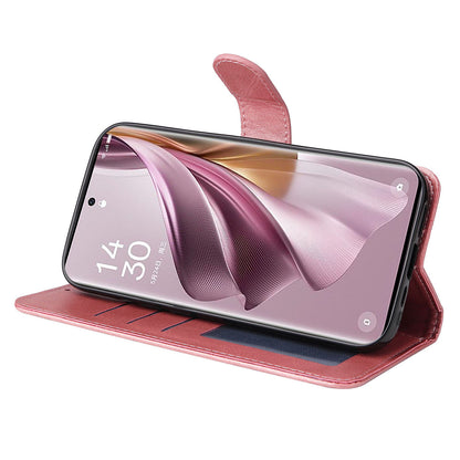 For Oppo Reno10 Pro+ 5G Flip Cover Wallet Stand Calf Texture PU Leather Phone Case with Strap