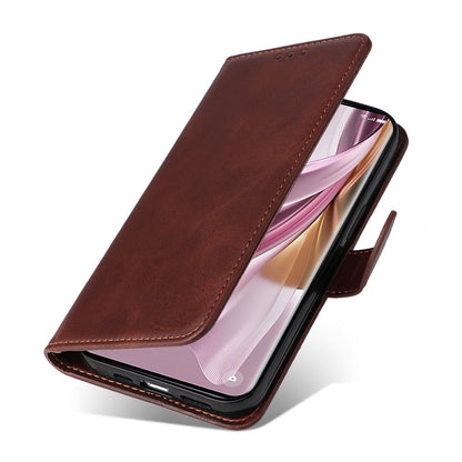 For Oppo Reno10 Pro+ 5G Flip Cover Wallet Stand Calf Texture PU Leather Phone Case with Strap