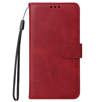 For Oppo Reno10 Pro+ 5G Flip Cover Wallet Stand Calf Texture PU Leather Phone Case with Strap