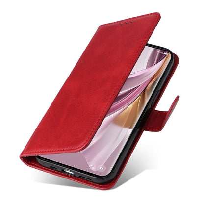 For Oppo Reno10 Pro+ 5G Flip Cover Wallet Stand Calf Texture PU Leather Phone Case with Strap