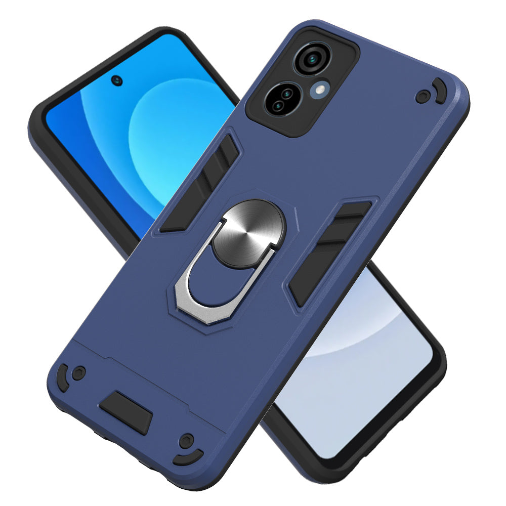 YB PC Series-1 for Tecno Camon 19 Neo 4G Rotary Ring Kickstand TPU + PC Back Cover Anti-drop Phone Case