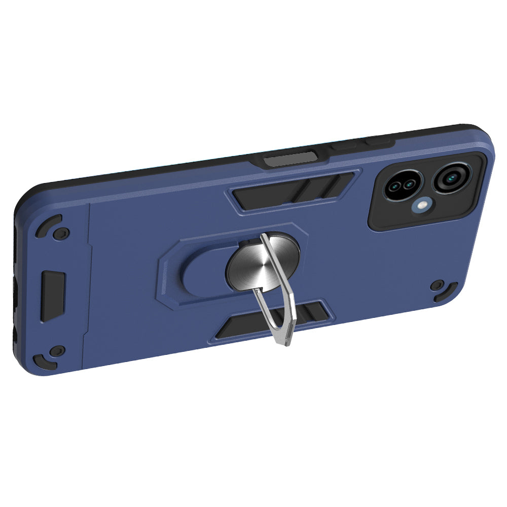 YB PC Series-1 for Tecno Camon 19 Neo 4G Rotary Ring Kickstand TPU + PC Back Cover Anti-drop Phone Case
