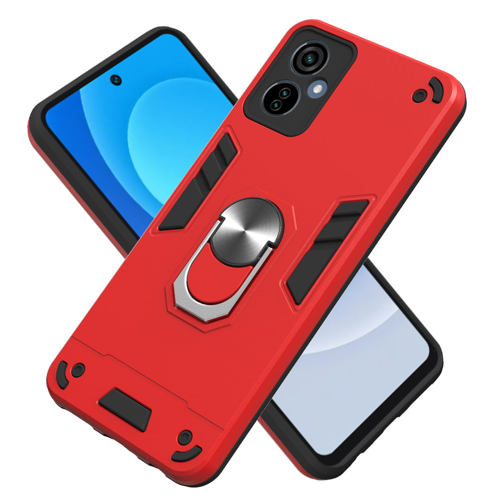 YB PC Series-1 for Tecno Camon 19 Neo 4G Rotary Ring Kickstand TPU + PC Back Cover Anti-drop Phone Case