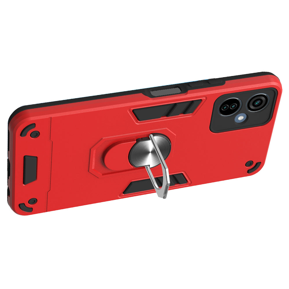 YB PC Series-1 for Tecno Camon 19 Neo 4G Rotary Ring Kickstand TPU + PC Back Cover Anti-drop Phone Case