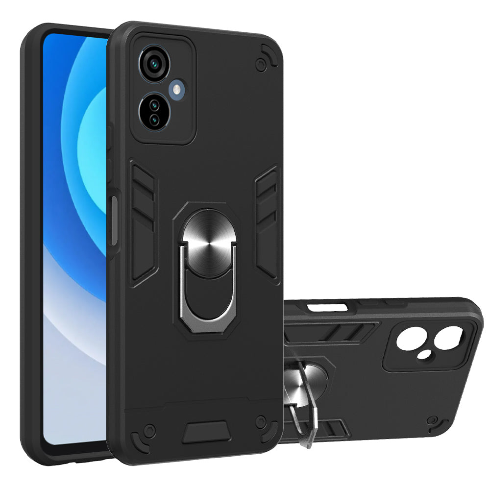 YB PC Series-1 for Tecno Camon 19 Neo 4G Rotary Ring Kickstand TPU + PC Back Cover Anti-drop Phone Case