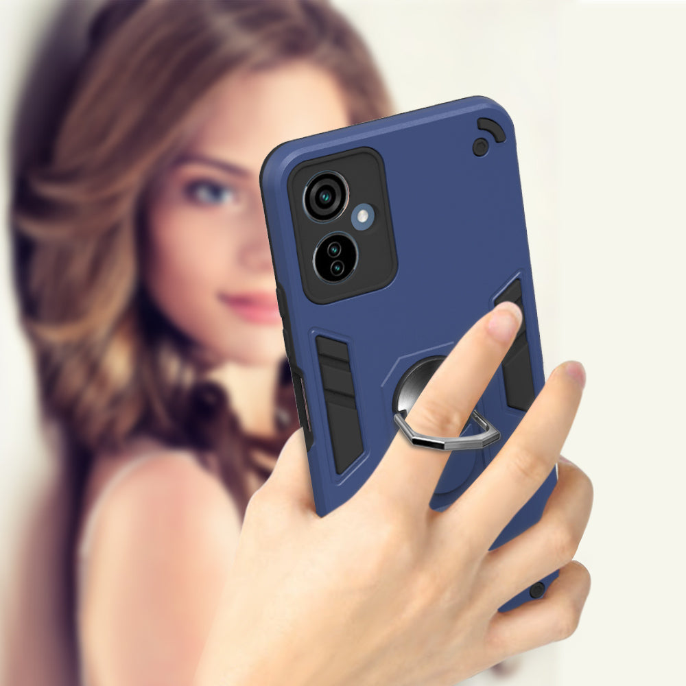 YB PC Series-1 for Tecno Camon 19 Neo 4G Rotary Ring Kickstand TPU + PC Back Cover Anti-drop Phone Case