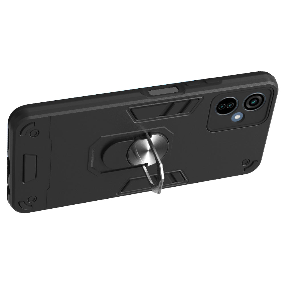 YB PC Series-1 for Tecno Camon 19 Neo 4G Rotary Ring Kickstand TPU + PC Back Cover Anti-drop Phone Case