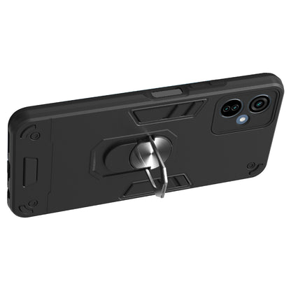 YB PC Series-1 for Tecno Camon 19 Neo 4G Rotary Ring Kickstand TPU + PC Back Cover Anti-drop Phone Case