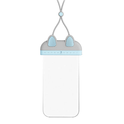 Waterproof Phone Pouch Fits Up to 7 Cell Phone Cute Cat IPX8 Phone Protector Clear TPU Dry Bag Screen Touch Sensitivity
