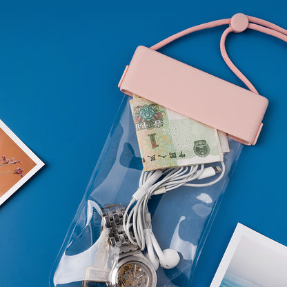 IPX8 Waterproof Case for Phones within 7.0'' Stripes Texture Clear TPU Touchscreen Cellphone Dry Bag Beach Essentials