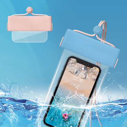 IPX8 Waterproof Case for Phones within 7.0'' Stripes Texture Clear TPU Touchscreen Cellphone Dry Bag Beach Essentials