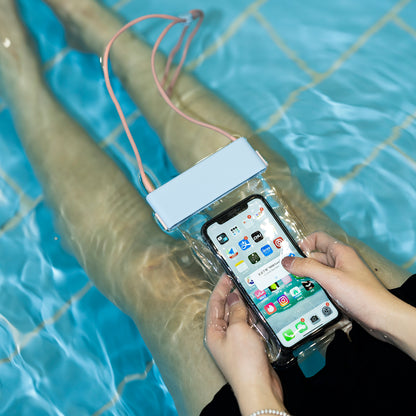 IPX8 Waterproof Case for Phones within 7.0'' Stripes Texture Clear TPU Touchscreen Cellphone Dry Bag Beach Essentials