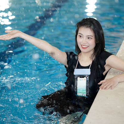 IPX8 Waterproof Case for Phones within 7.0'' Stripes Texture Clear TPU Touchscreen Cellphone Dry Bag Beach Essentials